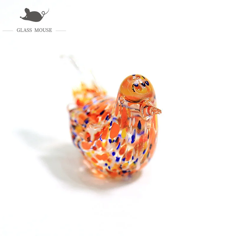 

Handmade Miniature Glass Bird Art Figurine Ornament Mixed Color Cute Vivid Animal Sculpture Home Tabletop Decoration Accessories