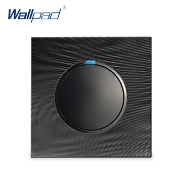 

Wallpad 1 Gang 2 Way Switch Push Button On Off Wall Light Switch With LED Indicator Aluminum Metal Panel For Lamp