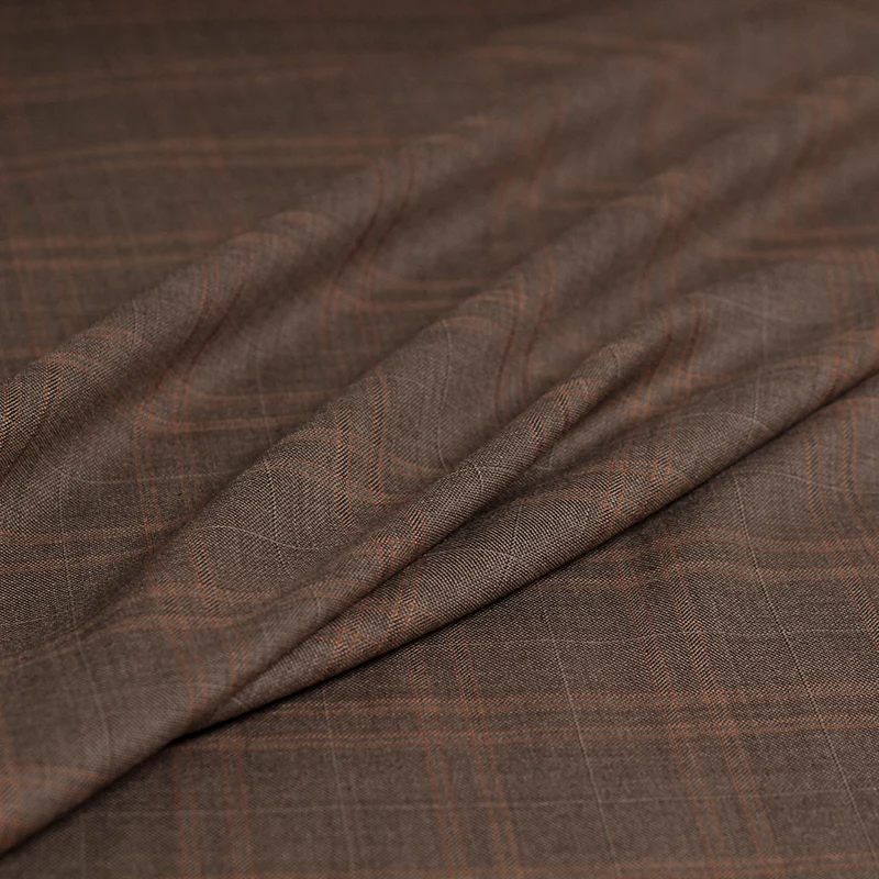 Перламутровый шелк Корея коричневый плед пряжа окрашенная камвольная шерсть ткани шерсть полиэстер материалы для одежды костюмы куртка швейная ткань портной Fre