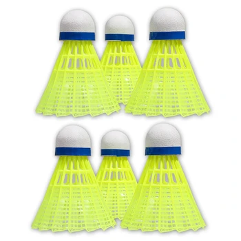 

ELOS-6Pcs Super Durable and Light Plastic Nylon Badminton Training Ball Sports Accessories