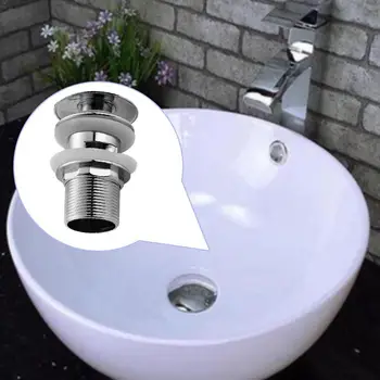 

Up Drain with Overflow Chrome Finish Zinc alloy Drain Bathroom Sink Accessories Shower Bathtub Stopper DrainVanity I9U2