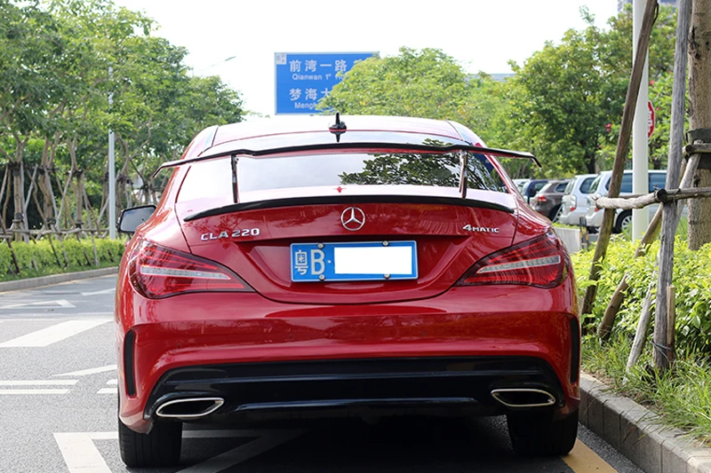 Для Mercedes-Benz CLA W117 CLA180 CLA200 CLA250 CLA260 углеродного волокна задний спойлер, крыло, багажник V Стиль-UP