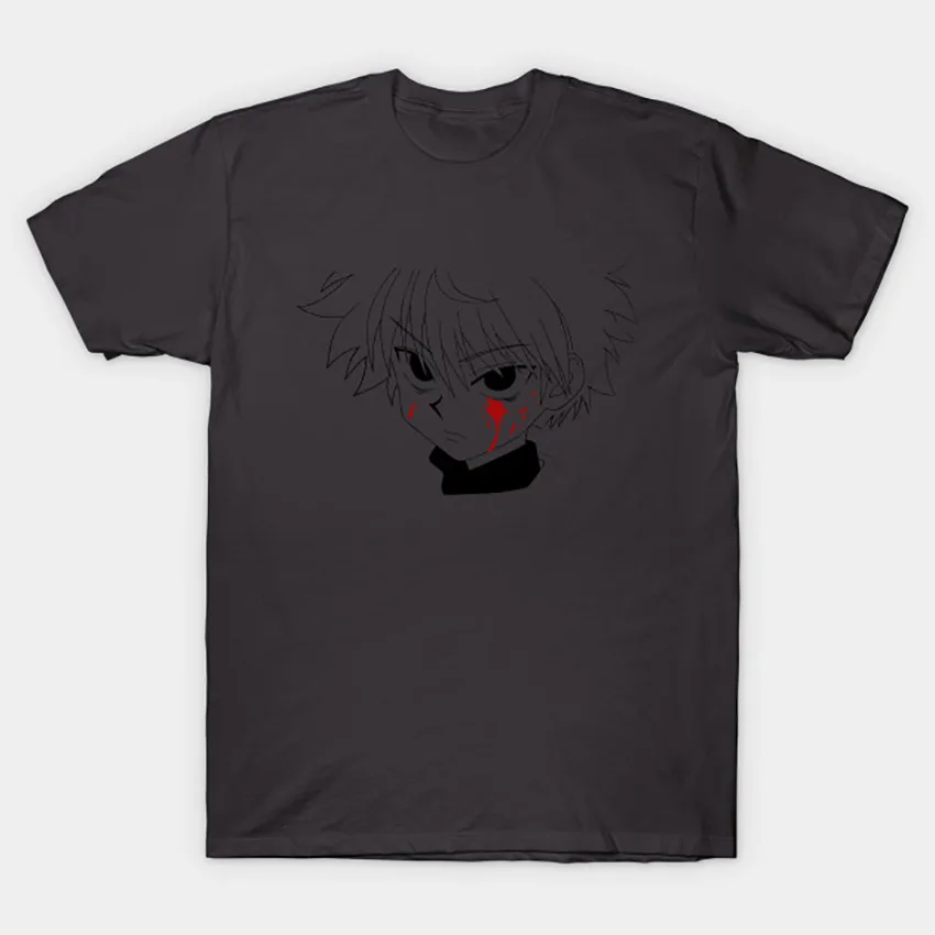 Темно-серый Killua Zoldyck HunterXHunter футболка Alluka футболка alluka pariston siberia nobunaga cheadle mackernasey shalnark - Цвет: Темно-серый