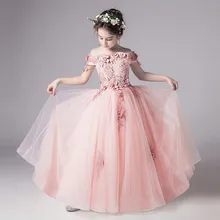 Платья с цветочным узором для девочек бальное платье с дырками, белое кружевное длинное платье без рукавов на свадьбу, торжество, Первое причастие, платья для маленьких девочек