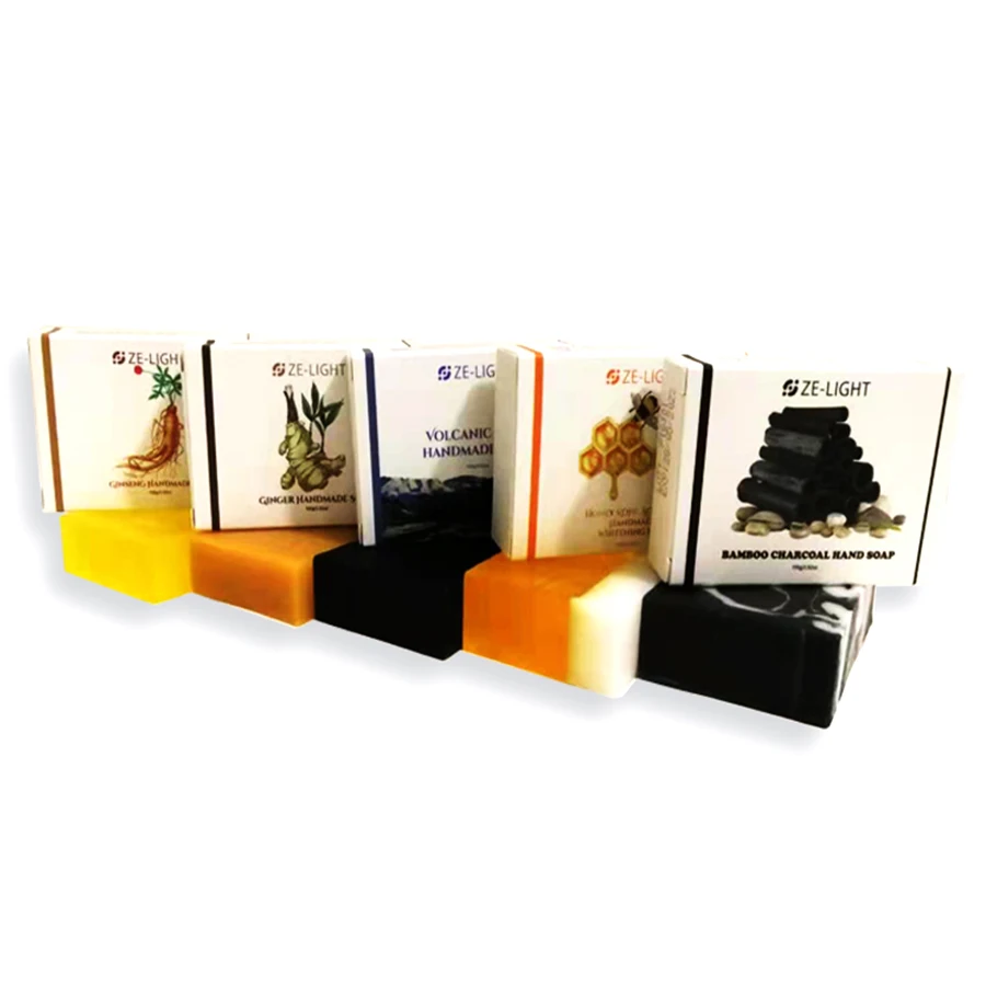 

Skin Care Kojic Acid Handmade Soap Bar Whitening Anti Acne Cleansing Soap Honey Bamboo Charcoal Ginseng Bath 100g Soap