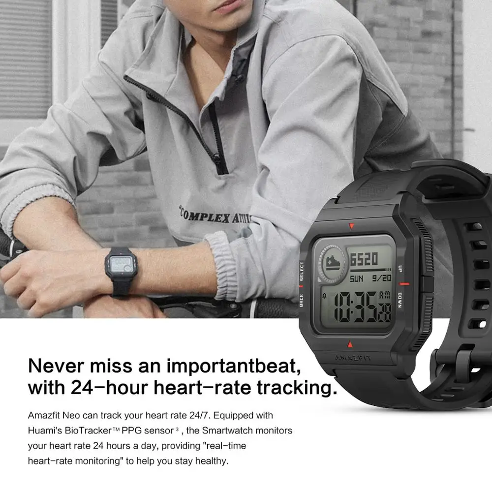 Amazfit Neo Jam Tangan Pintar 28 Hari Baterai Jam Tangan Pintar 3 Mode  Olahraga 5ATM Pai Asisten Kesehatan untuk Telepon Android IOS|Jam Tangan  pintar| - AliExpress
