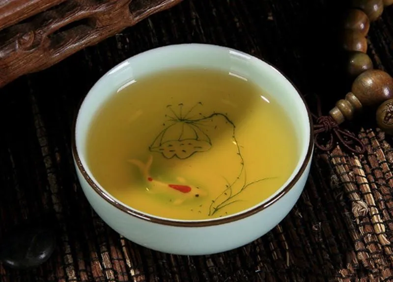 Tea cup Lotus Porcelain Zen Hand Painted Ceramic Small Tea Mug Fish China Set Accessories