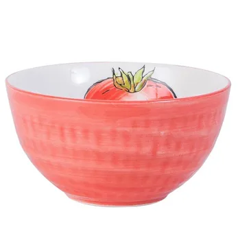 

Cartoon Vegetable Bowl Household Rice Bowl Salad Dessert Bowl Ceramic Tableware Customizable Gift Box