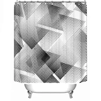 

Seamless Pattern Linestriangles Unusual Poster Design Vector Shower Curtain peva Shower Curtain