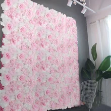 Barato 40*60 cm Dahlia Rose Flor de seda artificial Panel de pared Telón de fondo Decoración Fiesta de bodas Cumpleaños Arreglar Tienda Diseño de escena Personalizado