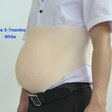 Лидер продаж От 5 до 7 месяцев силиконовые искусственные Детские животик поддельные белая кожа живота реалистичный беременный Хэллоуин подарок на день рождения