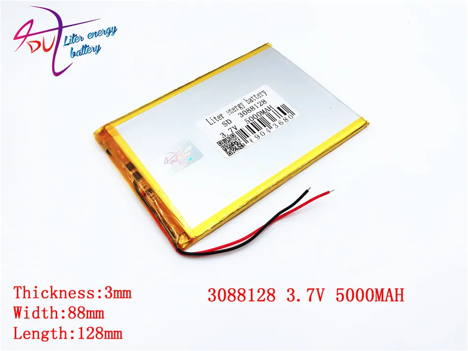 Литиевая батарея 3088128 3,7 V литий-полимерный аккумулятор 5000 мА/ч, 3090130 DIY мобильный аварийного питания зарядки аккумулятора портативный аккумулятор