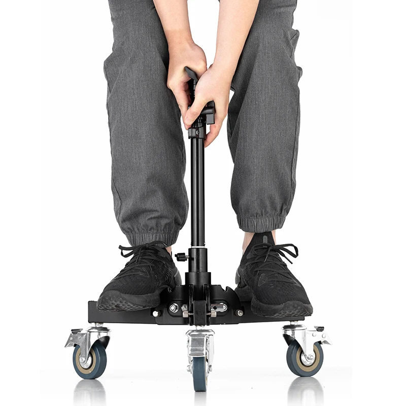 AMBITFUL 61-81cm Profession Removable Very Sturdy Folding Floor Light Stand and Wheels for Studio Flash LED Light