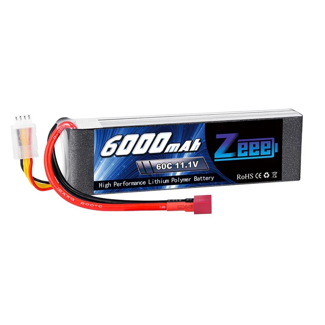 Zeee Lipo Battery 11.1v 6000mah 60c 3s Lipo Battery Deans Plug 3s Lipo For  Fpv Rc Car Helicopter - Parts \u0026 Accs - AliExpress