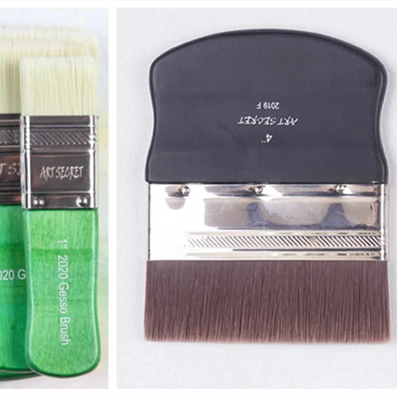 ArtSecret 2019 2020 Gesso 아트 브러시, 황동 페룰 나무 손잡이 아티스트 도구 용품, 아크릴 및 오일 드로잉