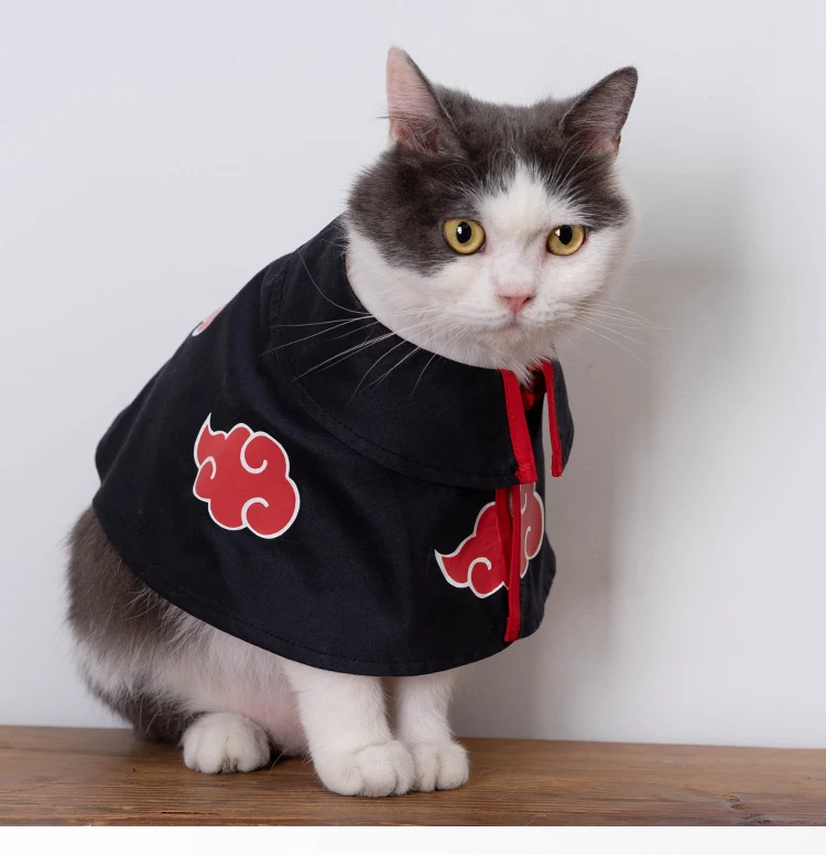 Naruto Akatsuki Cat Cloak Pet Dog Cape Leisure Tops Teddy Bear Small Dog COS Costume Ninja Dress Cape