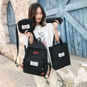 

atinfor Brand Anti Theft Canvas School Bags for Teenage Girls Fashion Multifunctional Bag Set Schoolbag Backpack Set