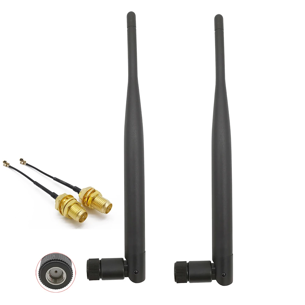 

2Set 2.4GHz Antenna 5dbi RP SMA Male Connector 2.4G wiFi antenne RP SMA 2.4G 5DB WiFi antenna + 15CM SMA Female to IPX 1.13 Cabl