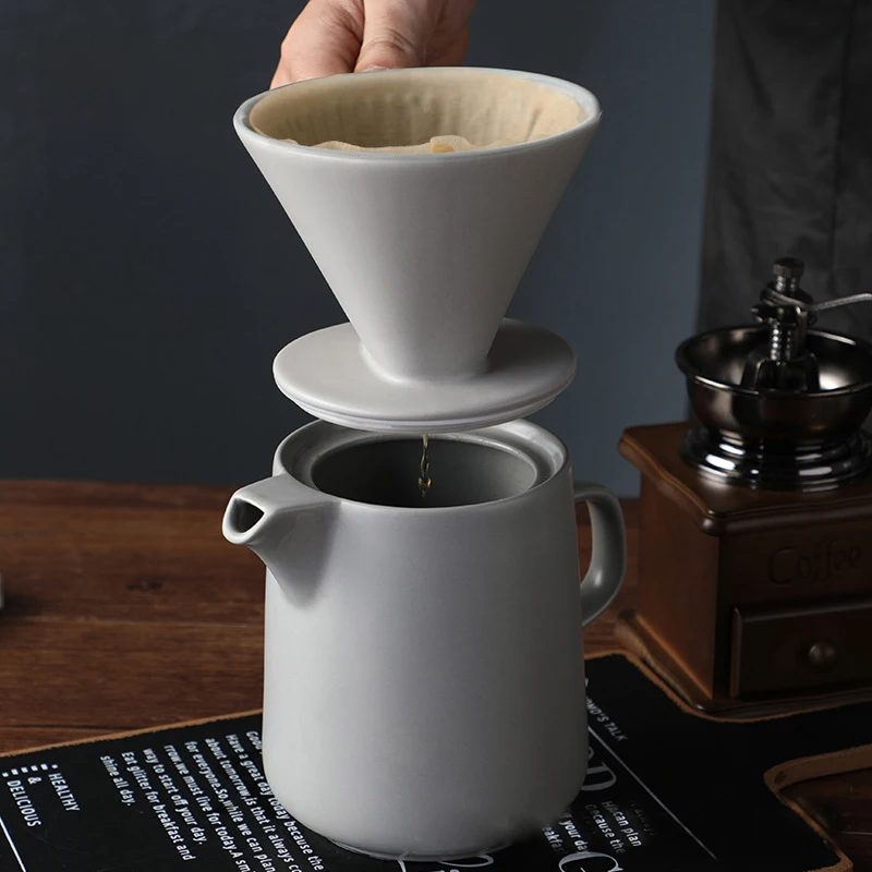 US $20.80 V60 Ceramic Reusable HandDriving Coffee Brewing Filter Maker Coffee Dripper Filter Coffee Pot Set Kitchen Accessories