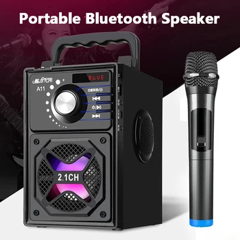 

A11 High Power Portable Outdoor Bluetooth Speaker Wireless Column Subwoofer Boombox Bass Sound Music Center Support AUX TF FM