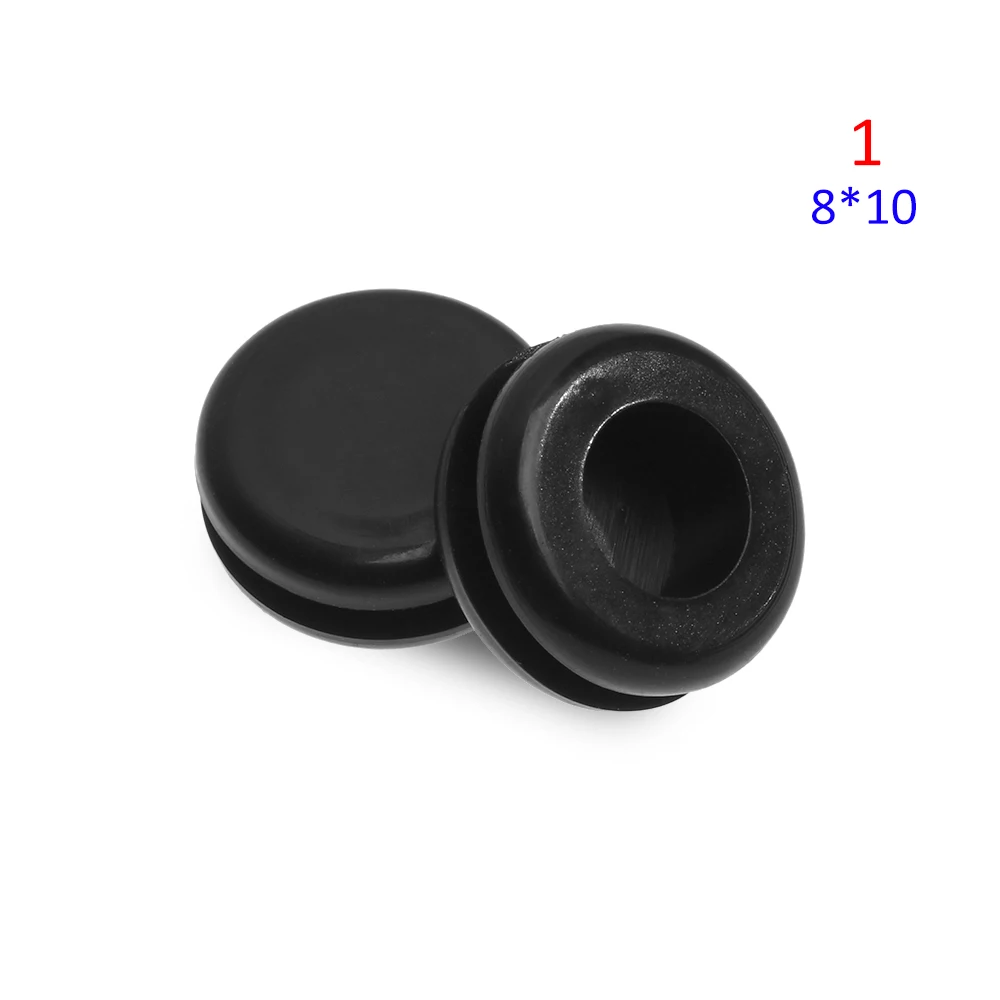 Grommet Protective coil Double-sided Black Rubber Firewall Hole Plug Retaining Ring Parts Car Electrical Wire Gasket Kit 50pcs