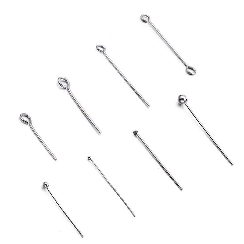 

100pcs/lot Stainless steel Eye Pins Findings Eye Head Pins For Jewelry Making DIY Supplies Accessories