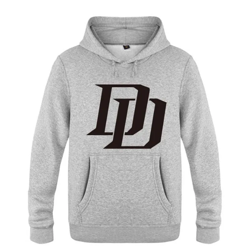 Мужские толстовки, новинка, Daredevil DD Logo, мужская толстовка с капюшоном, высокое качество, флис, длинный рукав, для катания на коньках, Мужская толстовка, мужской спортивный костюм, хип-хоп - Цвет: gray hoodie 16