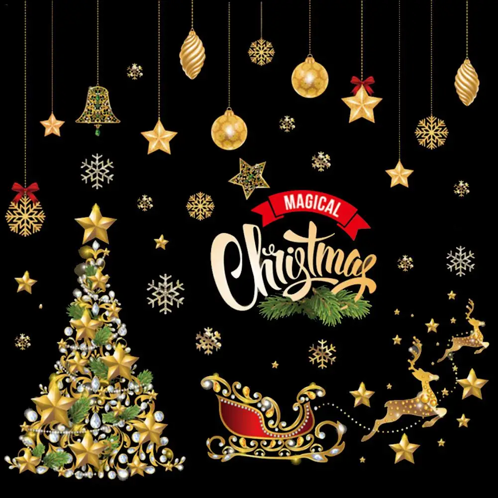 2020 Merry Christmas DIY настенный стикер для магазина оконная наклейка Noel Natal