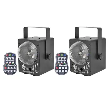 

60 in 1 Magic Ball Laser Lamp Fan-shaped Heat Sink With Remote Control LED Night DJ Disco Light Stage Dancing Party Lamp