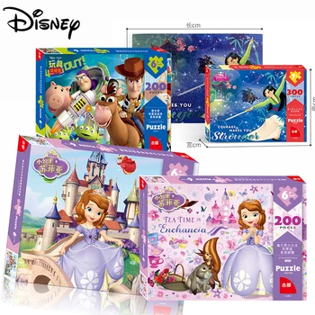 

200 pcs/Set Disney Brand Toy Children's Puzzle Frozen Princess Mickey Toy Paper Puzzle Educational Toy Mental Exercise Puzzle