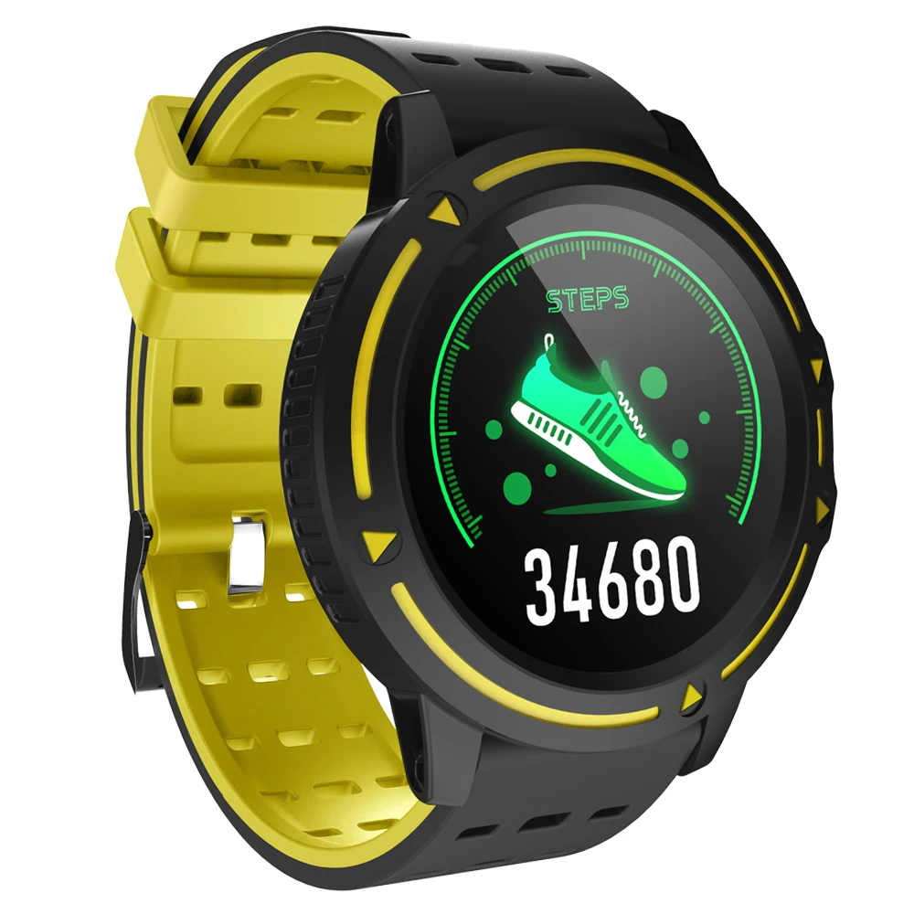 V5 мужские Смарт-часы полный сенсорный экран для сердечного ритма монитор кровяного давления спортивный фитнес-трекер монитор сна шагомер часы - Цвет: black-yellow