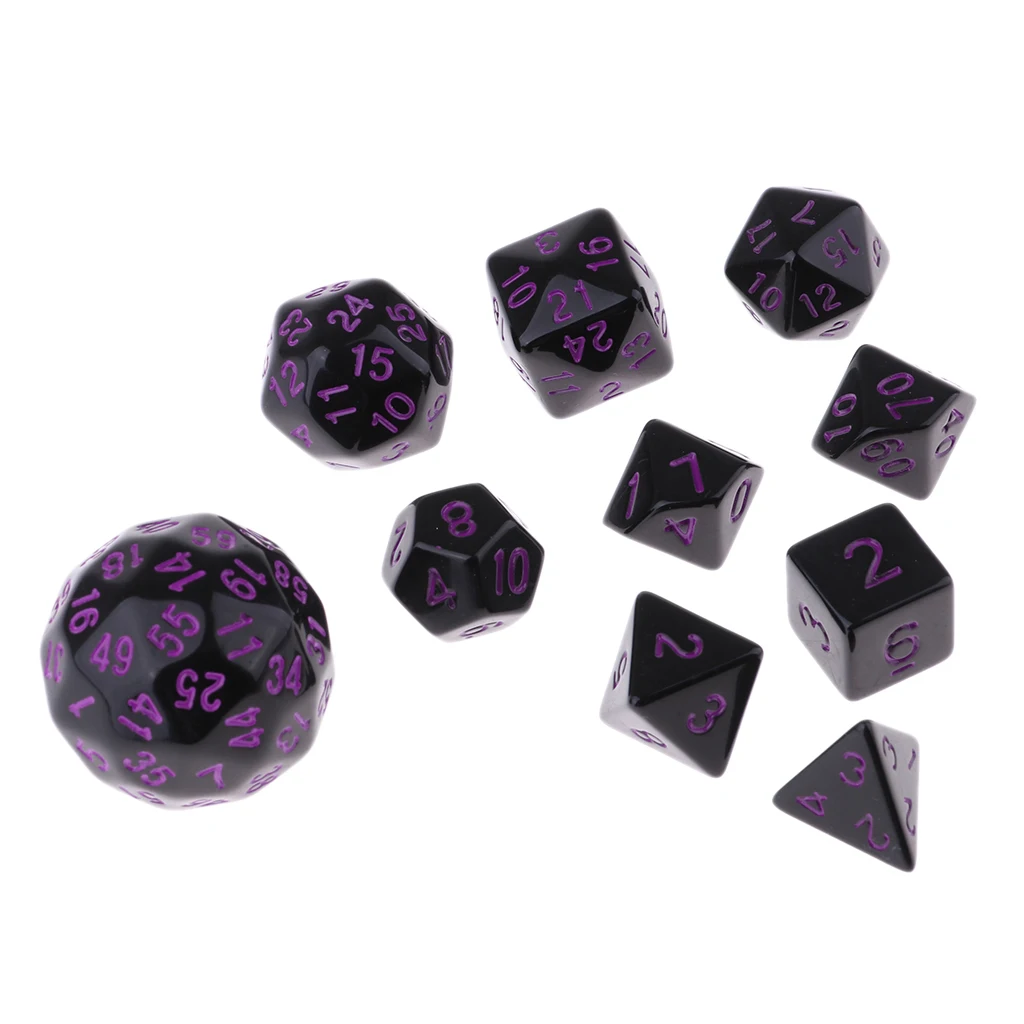 Набор из 10 многогранных игральных костей для ролевых игр D & D|Настольные игры| |