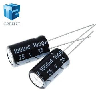 

GREATZT 10PCS Electrolytic capacitors 25V 1000UF 1000UF/25V 10 * 17MM