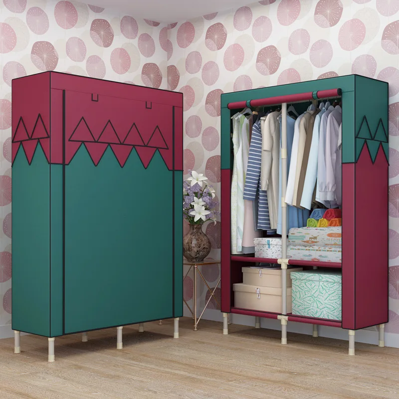 Creative Simple Wardrobe Steel Tube Reinforced Assembly Metal Large Cloth Wardrobe Furniture Portable font b Closet