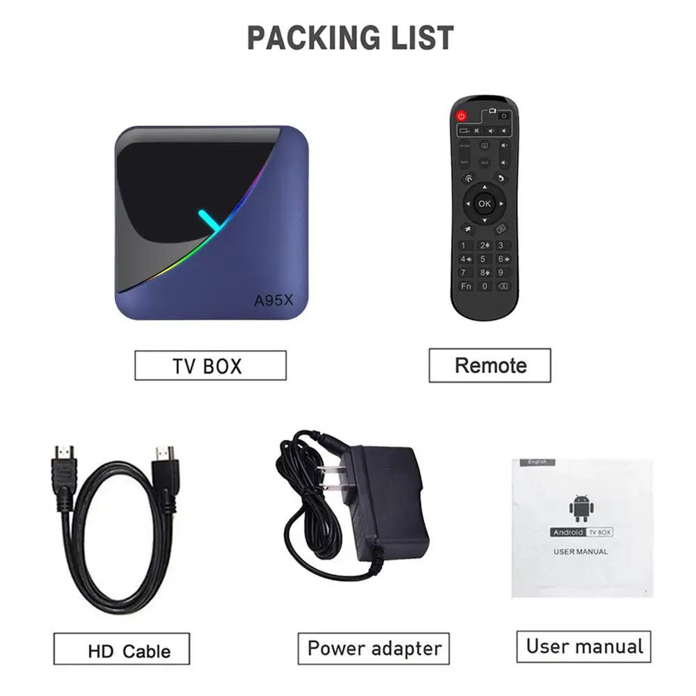 2020 A95X F3 8K RGB светильник TV Box Amlogic S905X3 Android 9 0 4 Гб RAM 64 Plex медиасервер Wifi 4K Youtube