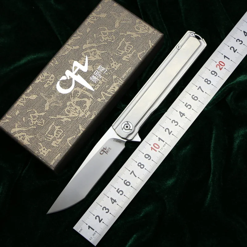 Складной нож CH3513 Flipper лезвие M390 титановая ручка TC4 для кемпинга охоты рыбалки