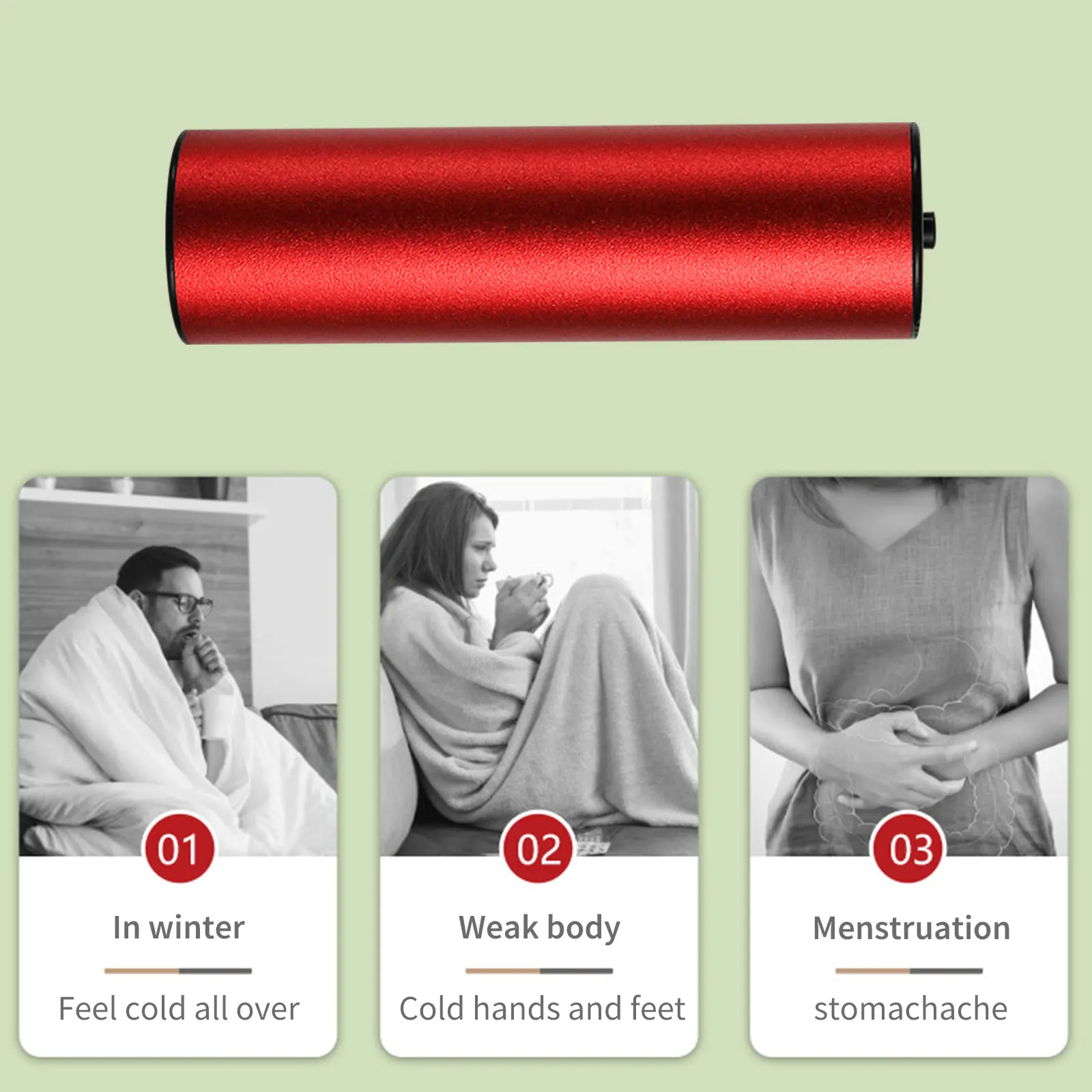 Chauffe-Mains Rechargeable 5200 MAh WIYETY USB - Vert Foncé - 3 Niveaux Chaleur + Power Bank