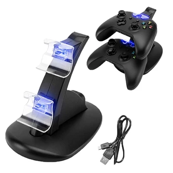 

USB Dual Controller Charger For XBOX ONE Gamepad Fast Charging Dock Dock Station Base With LED Light for Xbox One Controller