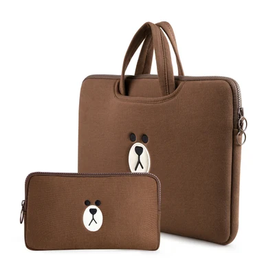 Милая сумка для ноутбука для Macbook Air Pro retina 13 13,3 14 15 15,6 дюймов Чехол для ноутбука чехол для планшетного ПК чехол для Xiaomi Air hp Del - Цвет: brown-3