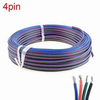 

22AWG 4pin LED Electric Wire 22 Gauge 5m Conductor Extension Cable Line Cord for RGB LED Strip 5050 3528
