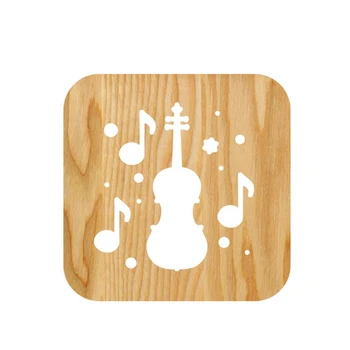 

Wooden Guitar Lamp Kids Bedroom Decoration Warm Light LED USB Night Light for Children Gift