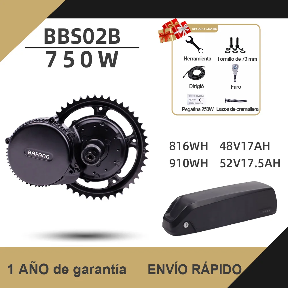 Мотор Bafang BBS02B 48V750W 8fun средний приводной двигатель BBS02 комплект для преобразования