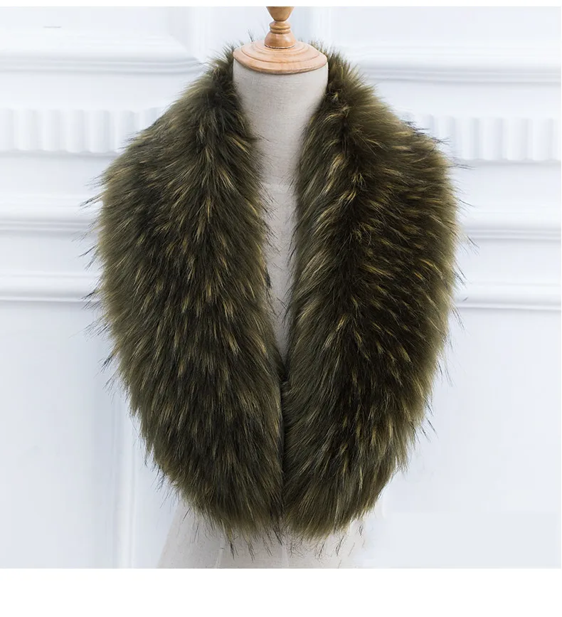 Воротник из натурального меха енота шарф большой енота|real raccoon fur collar|fur collarfur collar