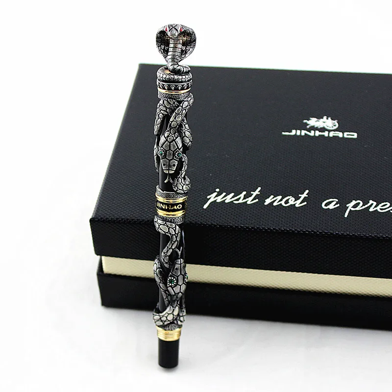Jinhao винтажная Роскошная перьевая ручка с двойным драконом/змеей держатель для