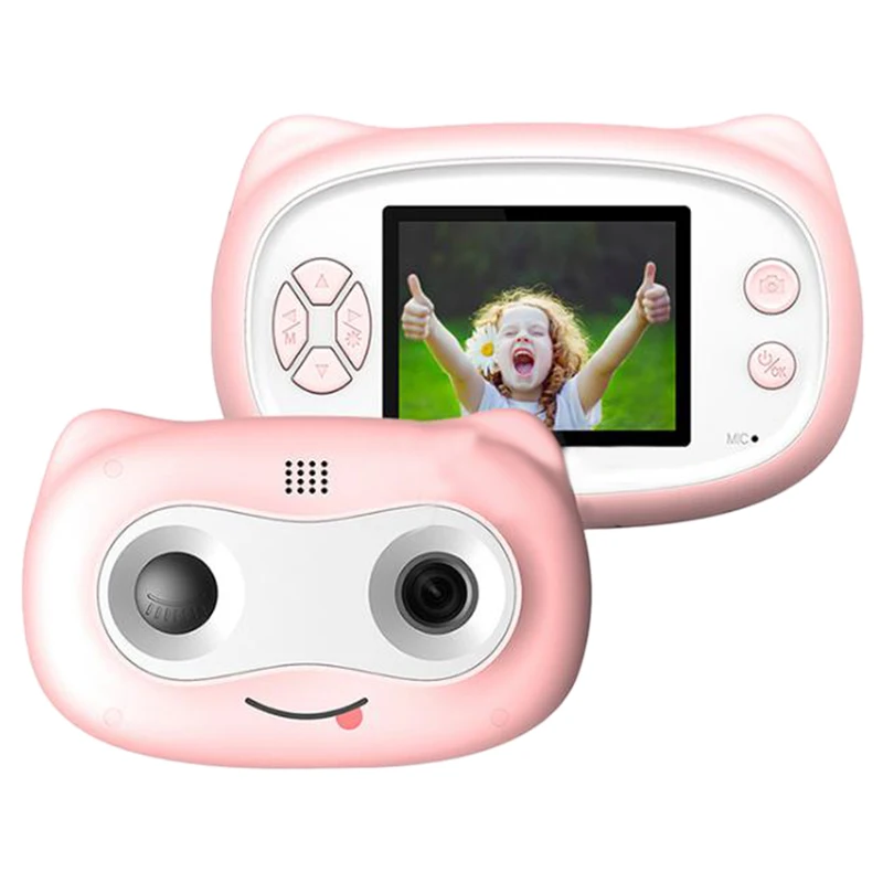 

Kids Camera, Rechargeable Toy Camera Selfie Camera with Lanyard& 16GB Card, Gift for 3-8 Year Old Kids