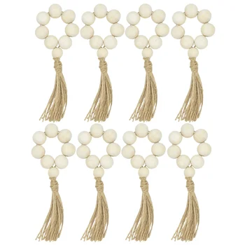 

8pcs Napkin Rings Handmade Beige for Home Wedding Restaurant Table