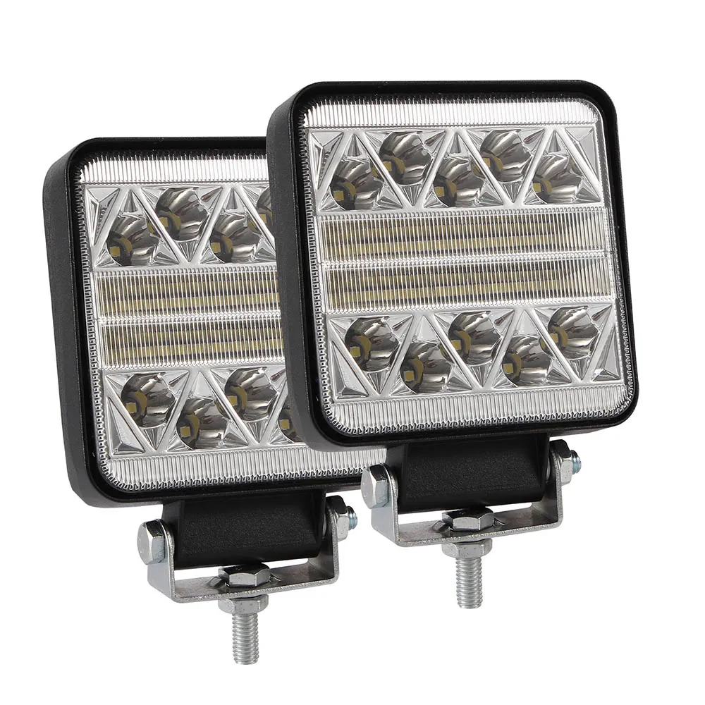 

2Pcs 4 inch 12V 24V 102W-117W LED Light Bar Flood Work Light Offroad Fog Light Truck Driving Light Boat Light