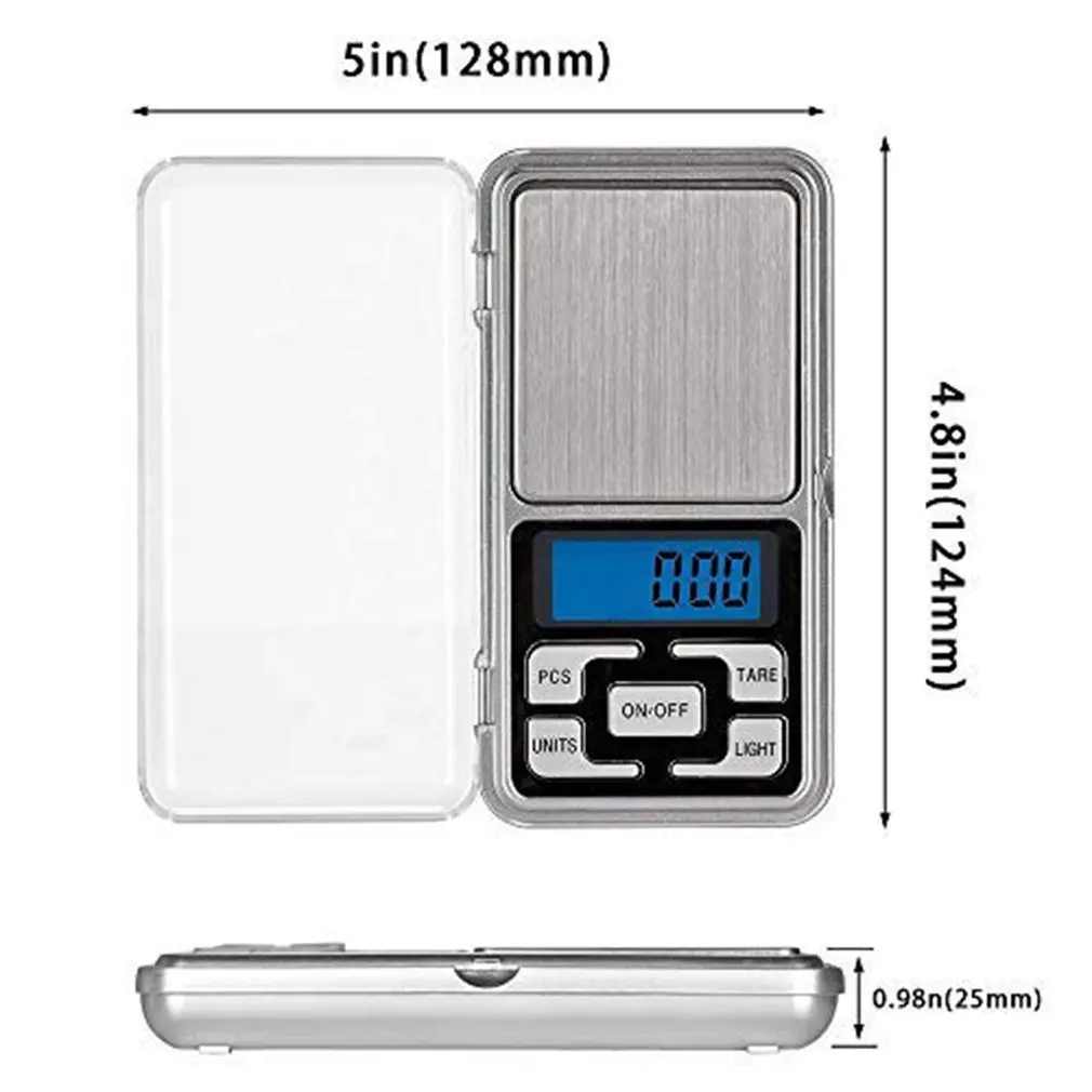 500g 0.01g Кухонные весы, цифровые карманные весы, высокая точность, мини портативные кухонные весы для сорняков, с подсветкой, для пищевых украшений, кофе, чая, таблетки - Цвет: 500g 0.01g