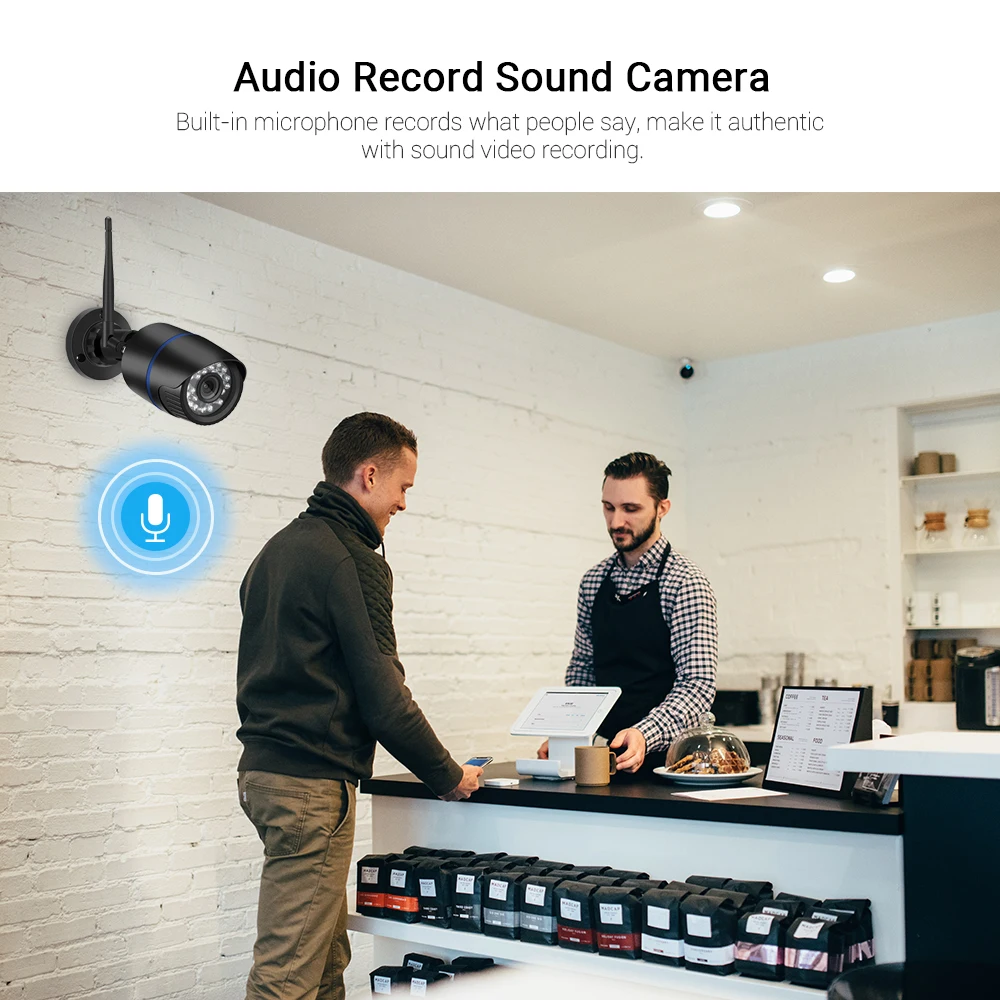 Беспроводная уличная камера Hamrolte HD 1080P Yoosee с Wi Fi Onvif запись звука обнаружение