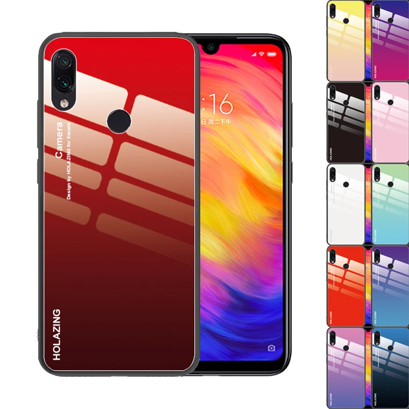 

Anti-Shock Crystal Gradient Colorful Tempered Glass Case for Xiaomi Redmi Note 8 Pro 7 6 K20 5 Plus 7A Anti-Scratch Cover